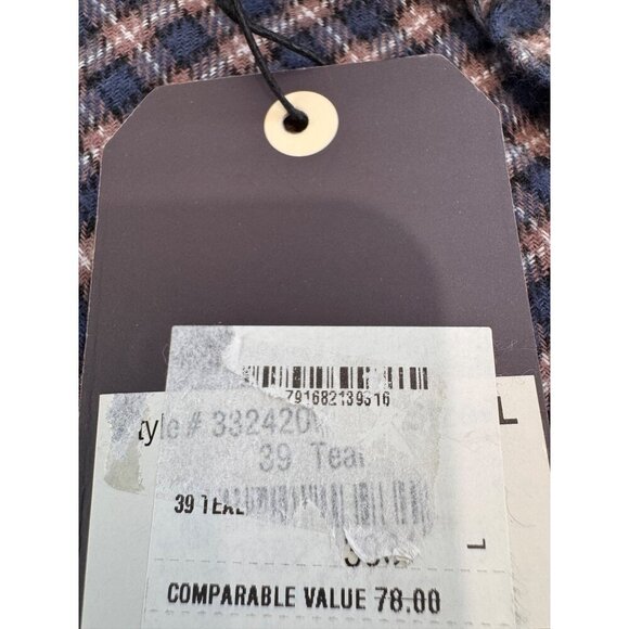 New Report Collection Men's Size L Soft Touch Flannel Blue Plaid Classic Fit - Picture 6 of 11